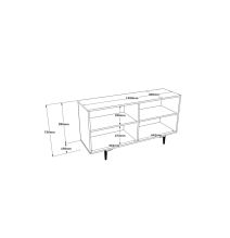 Aparador Moderno Color Cambria-Cemento con 4 Puertas - 130x40x70.6 cm - Amplio Almacenamiento para Salón o Comedor.