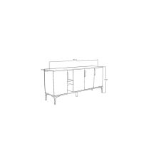 Buffet en Melamina Blanco, 180x40x78 cm, Diseño Moderno y Duradero