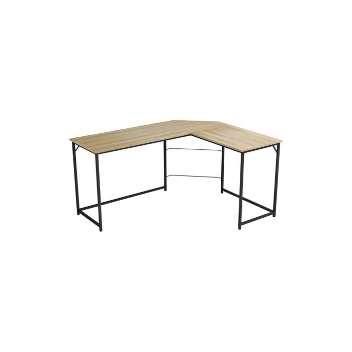 Escritorio de Oficina de Esquina Derecha en Melamina Cambria-Negro, 150x120x75 cm - Diseño Espacioso y Elegante.