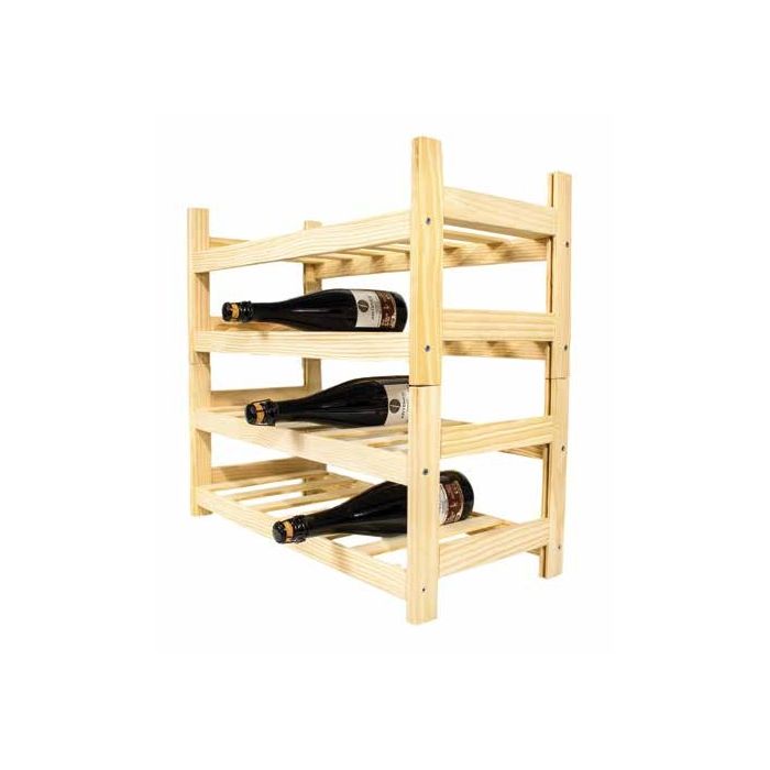 Botellero de madera apilable 24 botellas