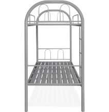 Litera Metálica Reforzada con Barandilla y Escalera - Estructura Tubular - Acero aleado - Color Gris - 90x190 Cm