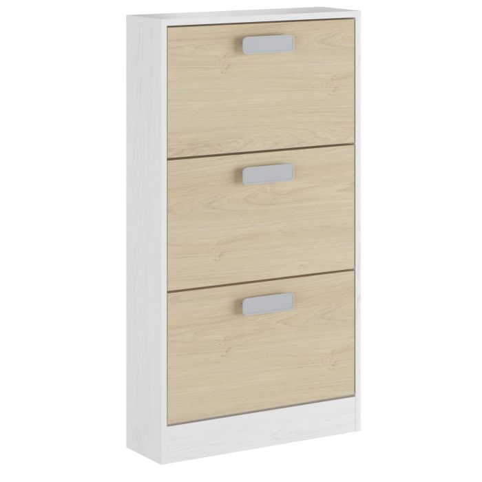 ¡Ordena tus Zapatos con Estilo! Zapatero 3 Puertas en Blanco y Roble