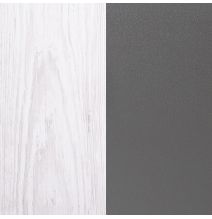 Estantería con Escritorio, Mesa de Ordenador, Acabado en Blanco y Negro, Medidas: 119,6 cm (Largo) x 139,6 cm (Alto) x 34,5 c