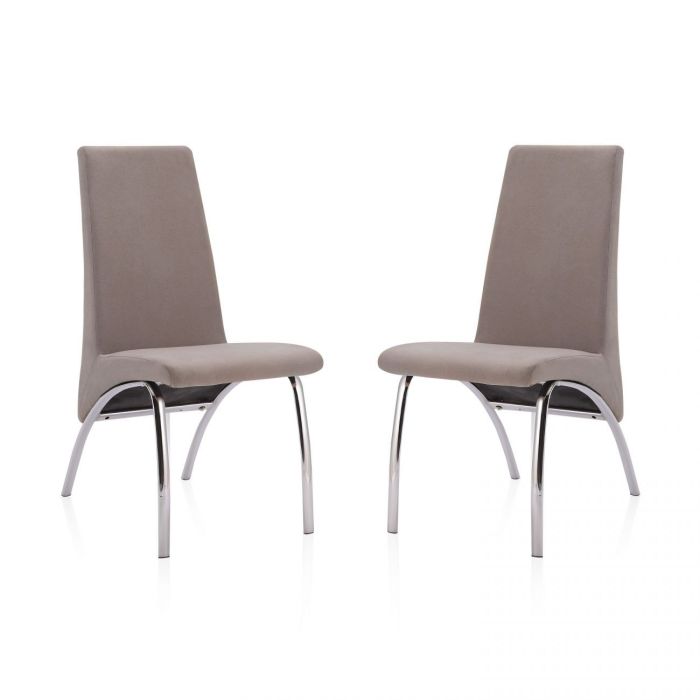 Pack 2 Sillas de Comedor, Sillas para Salón, Acabado en Tejido Marengo, Medidas: 44 cm (Ancho) x 61 cm (Largo) x 95 cm (Alto)