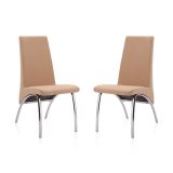 Pack 2 Sillas de Comedor, Sillas para Salón, Acabado en Tejido Beige, Medidas: 44 cm (Ancho) x 61 cm (Largo) x 95 cm (Alto)