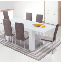 Pack de 6 Sillas Tapizadas para Salón y Comedor – Acabado Marengo en Aluminio, Medidas: 43 cm x 48 cm x 99,5 cm