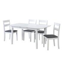 Mesa de Comedor Extensible en MDF - Acabado Blanco | 120/150x80 cm | Diseño Moderno y Funcional