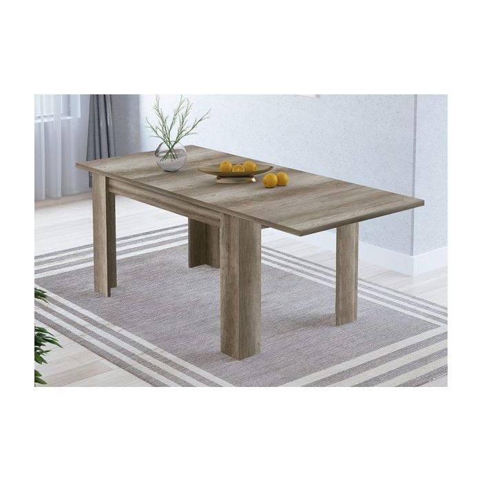 Mesa de Comedor Extensible, Mesa Salón, Robusta, Color Cañón, 138-198 cm (Largo) x 88 cm (Ancho) x 76 cm (Alto)