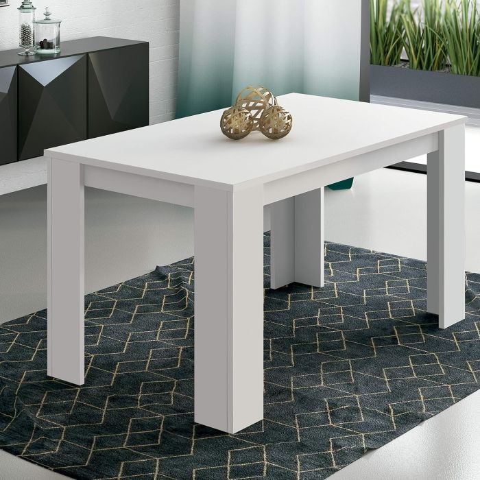 Mesa de Comedor, Mesa de Salón Fija, Color Andersen Blanco, Medidas: 140 cm (Largo) x 80 cm (Ancho) x 75 cm (Alto)