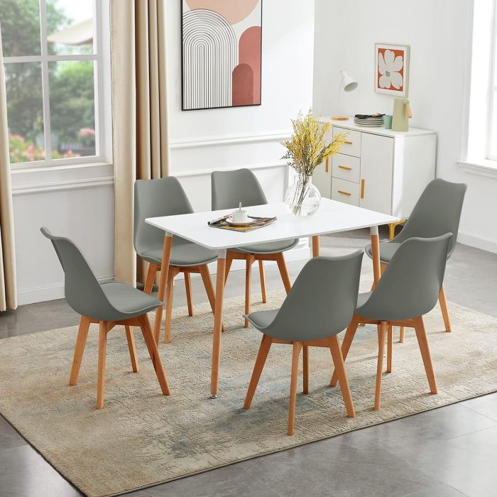 Mesa de Comedor o Cocina de 120 cm Lacada Blanca 76x120x80 Cm – Alta Resistencia y Durabilidad