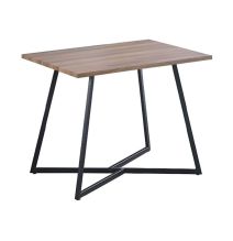 Mesa Comedor Madera, Patas metálicas En Color Negro, Mesa Rectangular, Medidas 100 cm (Lar) x 70 cm (Anc) 76 cm (Al)