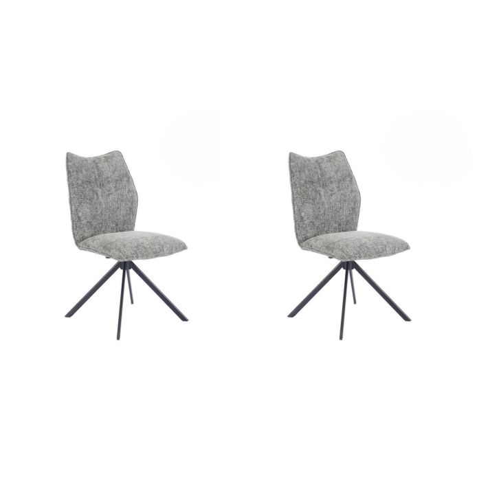 Pack de 2 Sillas Tapizadas en Tela Musgo, Patas Negras, Asiento y Respaldo Ergonómicos y Acolchados Medidas 63x48x93 cm