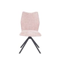 Pack de 2 Sillas Tapizadas en Tela Rosa, Patas Negras, Asiento y Respaldo Ergonómicos y Acolchados Medidas 63x48x93 cm