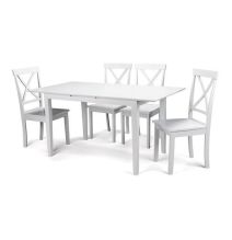 Pack de 2 Sillas de Madera Lacada en Blanco Mate, Diseño Moderno y Elegante, Medidas 42,5x53,94 cm