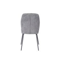 Pack de 2 Sillas Tapizadas en Tela Gris con Patas en Acabado Negro, Asiento y Respaldo Ergonómicos, Medidas 61x47x89 cm