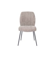 Pack de 2 Sillas Tapizadas en Tela Piedra con Patas en Acabado Negro, Asiento y Respaldo Ergonómicos, Medidas 61x47x89 cm