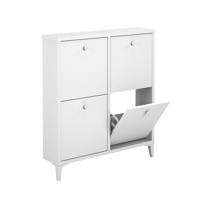 Zapatero de Melamina con 4 Puertas | Capacidad 8 Pares | 101 x 90 x 20 cm