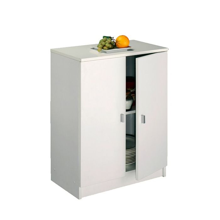 Armario Bajo de Cocina con 2 Puertas – Color Blanco – 60 x 80 x 34 cm