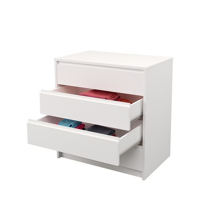 Cómoda Cajonera 4 cajones acabado en blanco. 74cm(alto) 70cm(ancho) 45cm(fondo)