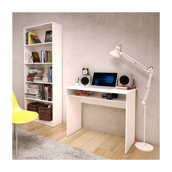 Mesa Escritorio | Mesa de Estudio | Contiene Bandeja | Color Blanco | Medidas: 90 x 74 x 50 cm