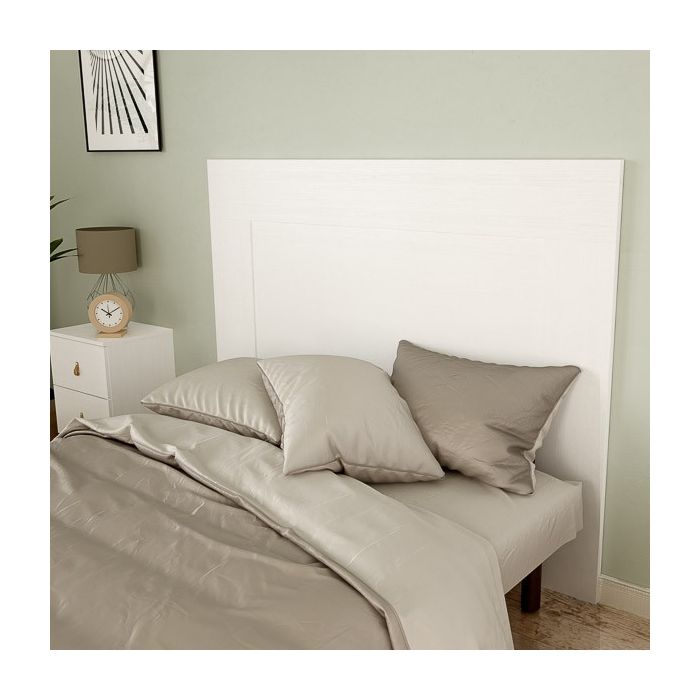 Cabezal para Cama de Matrimonio con patas, Color Blanco, Medidas: 160 cm (Ancho) x 130 cm (Alto) x 2,5 cm (Fondo)