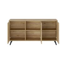 Meyvaser Aparador, Buffet, Salón Comedor 3 Puertas, Armario Auxiliar Color Mauvella-rayas, Medidas: 138 cm x 70 x 39,5.