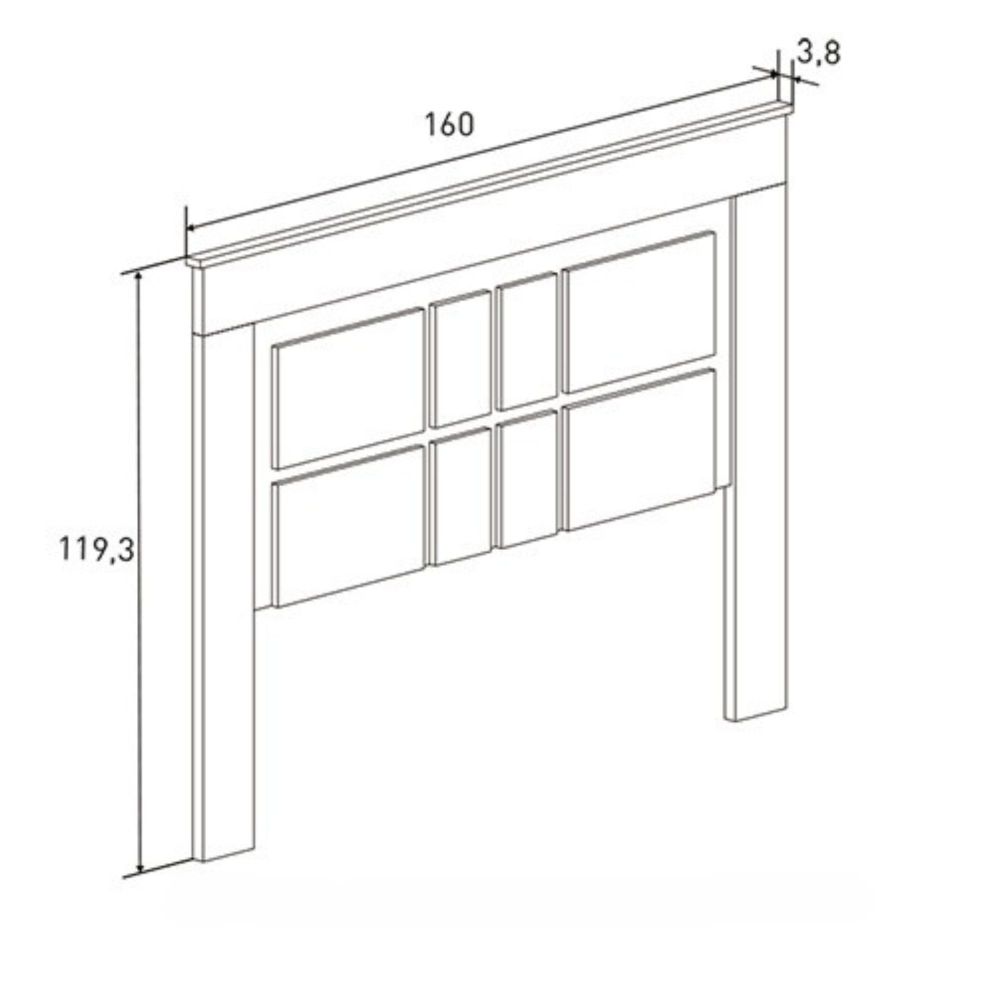 Pack de Dormitorio con Cabecero de 160 x 120 cm + 2 Mesitas de Noche + Sinfonier | Color Cañón (para Cama de 135-140 o 160)